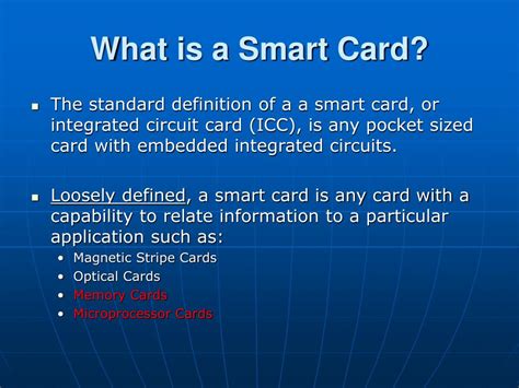 concept of smart card|definition of smart card.